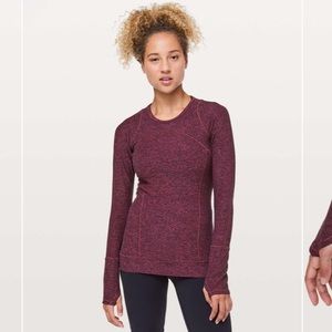 Lululemon Cypress Kiss Long Sleeve in Heathered Star Ruby / Black Size 2